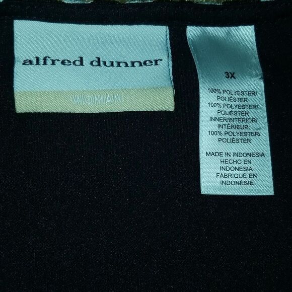 Alfred Dunner Tiered Top Black White Zig Zag Size 3X - Picture 8 of 9